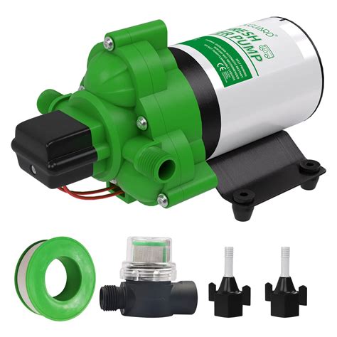 Rvguard Fresh Water Pump 12v Dc Self Priming Diaphragm Water Pump 35 Gpm With Strainer Filter