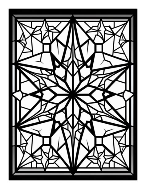 Free Geometric Shapes Stained Glass Coloring Page 57 Free Coloring