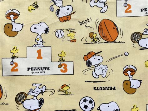 Snoopy Fabric Peanuts Fabric Charlie Brown Fabric Fabric By Etsy Canada