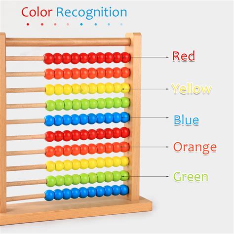 Wooden Rainbow Abacus Numbers Counting Calculating Beads Abacus