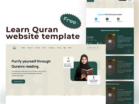 Learn Quran website template | Figma