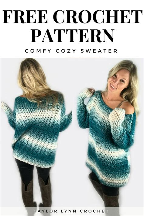 Comfy And Cozy Crochet Sweater Pattern In 2020 Crochet Sweater Pattern Free Crochet Sweater