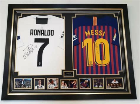 Maillot D Dicac Messi Ronaldo Certificat D Authentification Neuf Eur