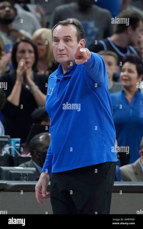 Duke Head Coach Mike Krzyzewski During A College Basketball Game Against Texas Tech In The Sweet