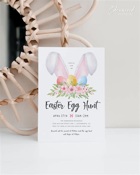 Printable Easter Egg Hunt Invitation Editable Easter - Etsy