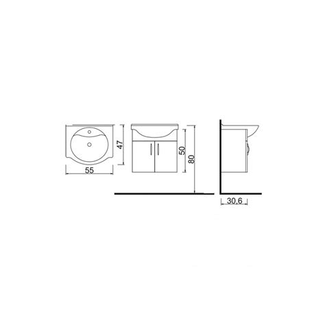 DENKO Akyazı 55 Cm Mdf Beyaz Banyo Dolabı Takımı 925181