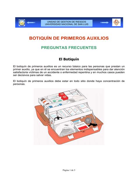 Botiqu N De Primeros Auxilios Preguntas Frecuentes El Botiqu N