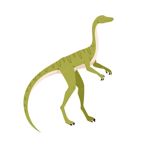 Perfil De Compsognathus Dino Dinosaurio Extinto Del Antiguo Período Jurásico Carácter