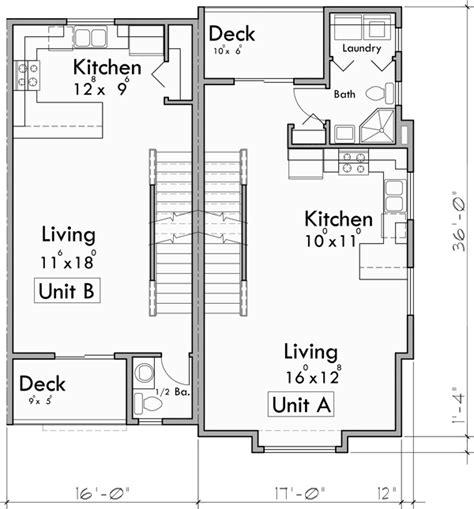 3 Story 4 Plex Housing Plan With 23 Bedrooms 4 Single Car Garages