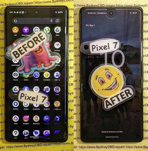 Google Pixel Screen Replacement Before After Sydney Cbd Repair