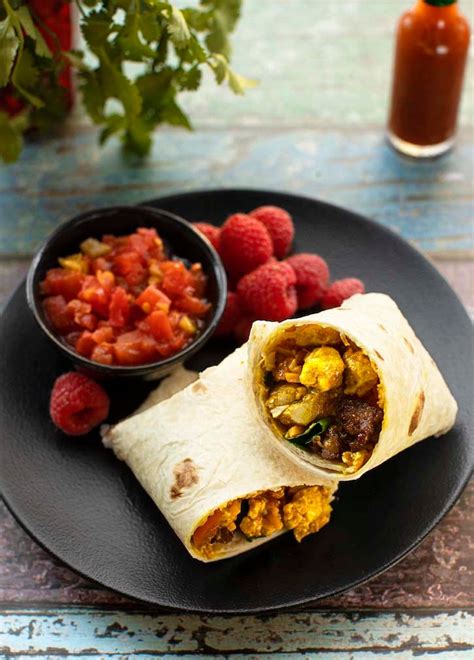 Vegan Breakfast Burritos with Plant-Based Sausage and Tofu