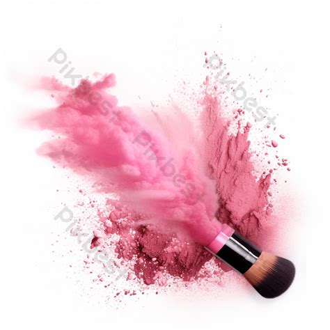 Makeup Brushes With Pink Powder Splash PNG Images | PSD Free Download ...