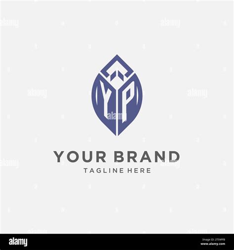 Yp Logo With Leaf Shape Clean And Modern Monogram Initial Logo Design