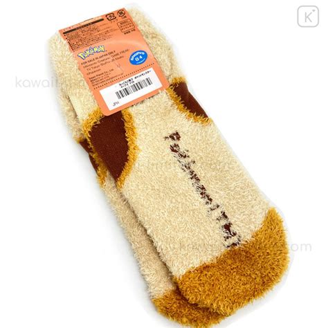 Japan Pokemon Fluffy Junior Socks Eevee Kawaii Limited