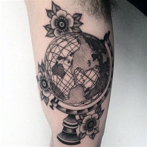 80 Globe Tattoo Designs For Men Traveler Ink Ideas