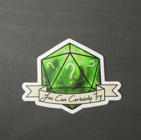 D20 Sticker Vinyl Dice Sticker Dnd Sticker You Can Etsy