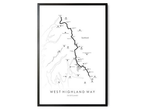 West Highland Way Map West Highland Way Gifts West | Etsy