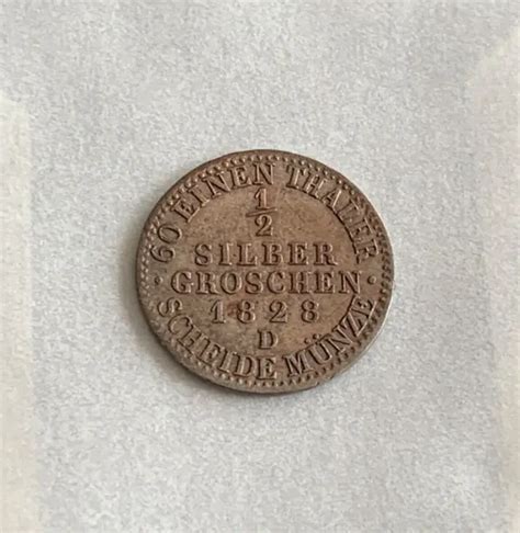 PREUSSEN 1 2 SILBERGROSCHEN 1828 D KÖNIGREICH Friedrich Wilhelm