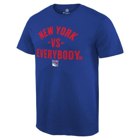 Mens New York Rangers Fanatics Branded Royal Team Vs Everybody T