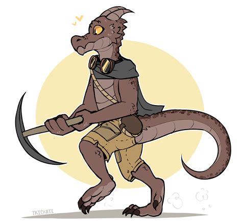 46630 Safe Artist Trickate Oc Oc Only Fictional Species Kobold Lizard Reptile Anthro