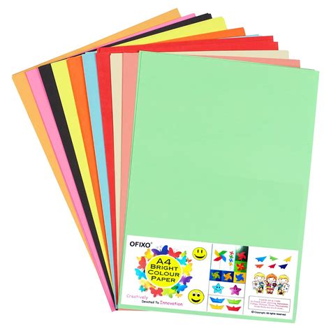 OFIXO A4 Multicolor Bright BIG FULL Size Chart Pastel Sheets Used