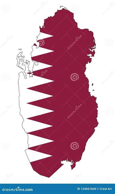 Qatar Map Of Qatar Vector Illustration Stock Vector Illustration Of