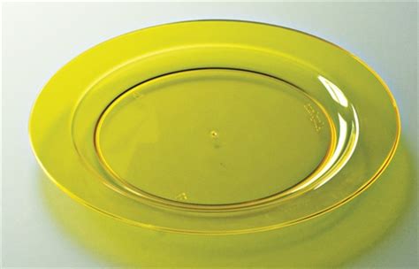 Assiette réutilisable jaune ronde 190 mm Voussert