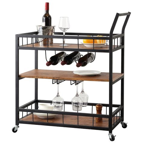 Buy Elehinser Bar Carts 3 Tier Mobile Kitchen Serving Carts For The Home Industrial Vintage