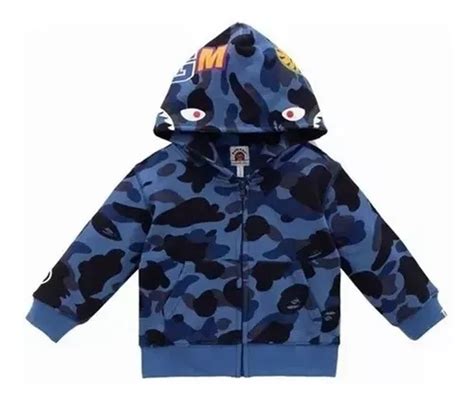 Ni Os Para Bape Shark Poli Ster De Capucha Con Sudadera Cuotas Sin