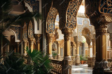 Premium Photo | Inside interior of The mosque is an excellent example ...