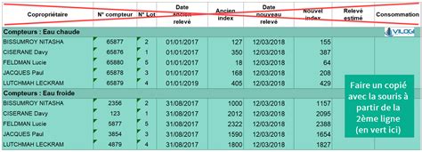 Relev Des Compteurs D Eau Copropri Taires Partir D Un Fichier Excel