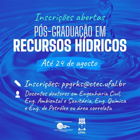 Pós graduação em Recursos Hídricos está edital para credenciamento