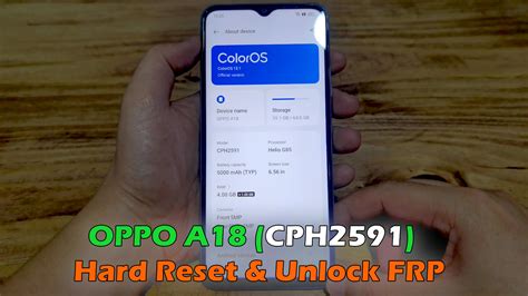 Oppo A Cph Hard Reset Unlock Google Accout Frp Lock Ictfix