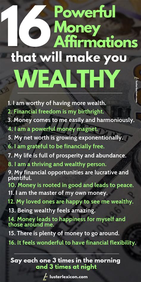 16 Powerful Money Affirmations That Will Make You Wealthy Luster