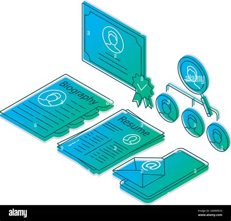 HR Agency Isometric Color Vector Illustration Headhunting Recruitment