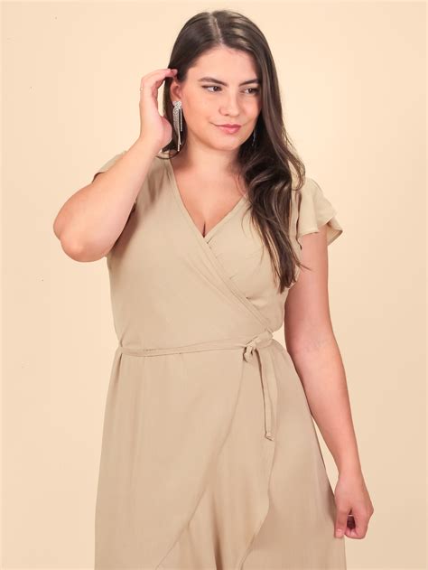 Vestido Envelope Bege Nude Loja Lali