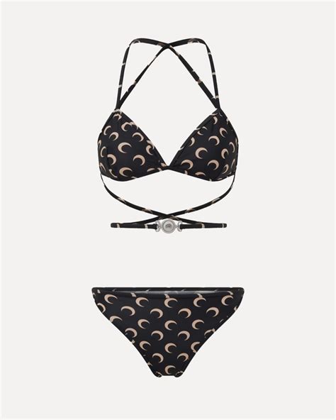 Marine Serre Active Jersey Bikini Black Beachim