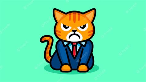 Premium Vector Cartoon Illustration Of Serious Cat Dressed In Elegant