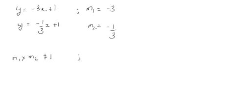 SOLVED:Determine whether the pair of lines is parallel, perpendicular, or neither. y=-3 x+1 y ...