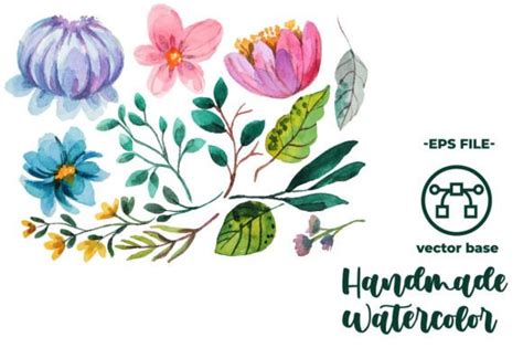 Flower Watercolor Elements Clipart Graphic By Ian 2201 · Creative Fabrica