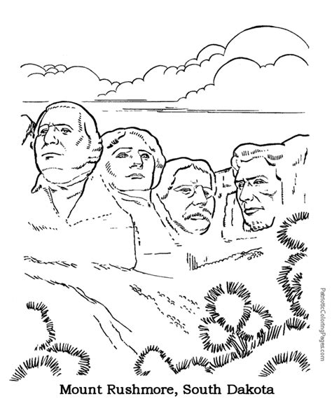 Mount Rushmore Coloring Page