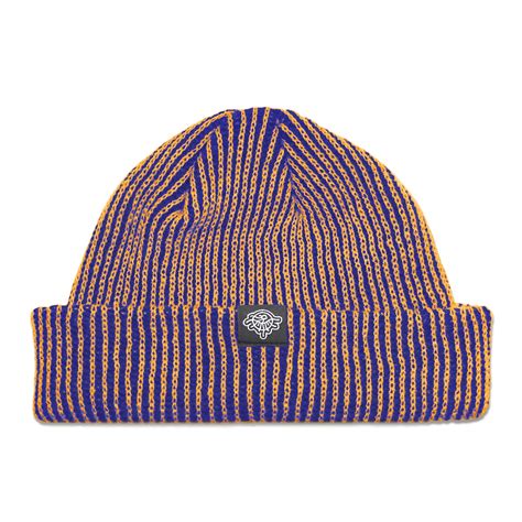 Fisherman Beanie, Stripe Fisherman Blue Orange Beanie for Men and Women ...