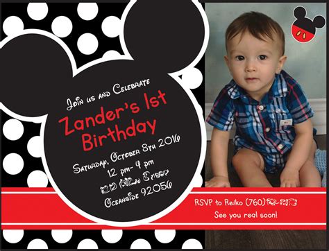 Mickey Birthday Invitation Templates