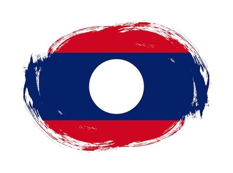 Premium Photo Laos Flag In Rounded Stroke Brush Background