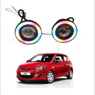 Buy Trigcars Hyindai I20 New Car New Rainbow Colours Angel Eye Fog Lamp