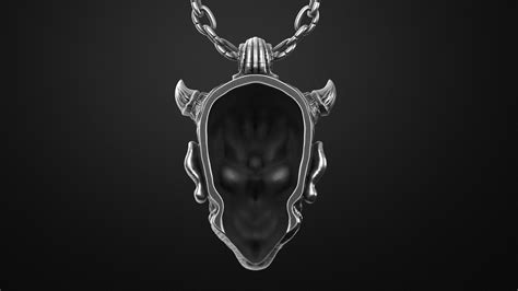 Hannya Oni Mask Pendant STL OBJ 3d Model For 3d Printing 3D Model 3D