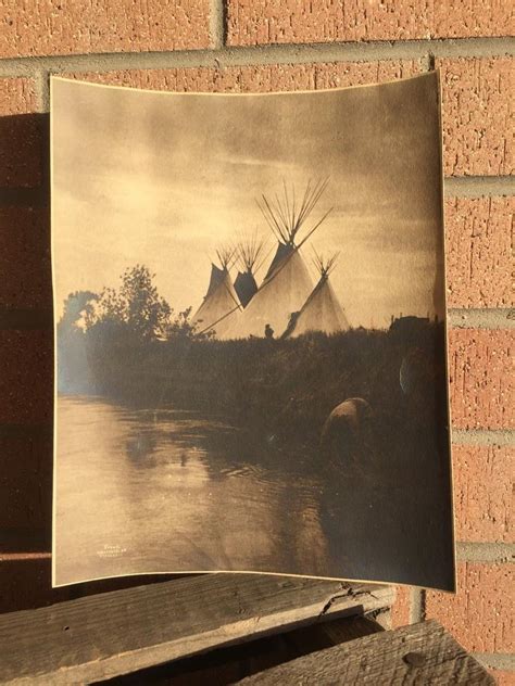 Original Early 1900s Photograph Of Native Americans Teepees Riverfront 1902056758