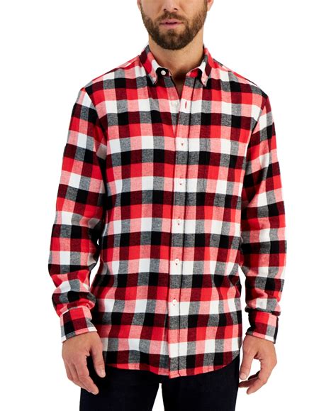 Club Room Mens Regular Fit Plaid Flannel Shirt Created For Macys In