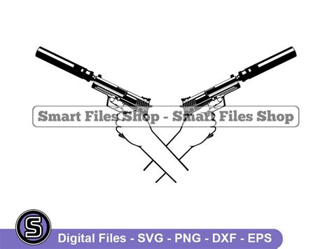 Handgun With Silencer Logo Svg Hand Gun Svg Silencer Svg Etsy