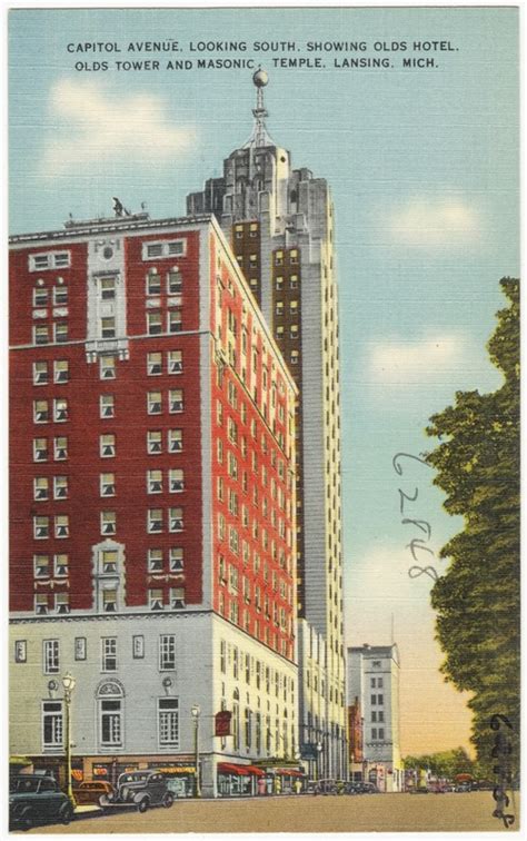 Capitol Avenue Looking South Showing Olds Hotel Olds Tower And